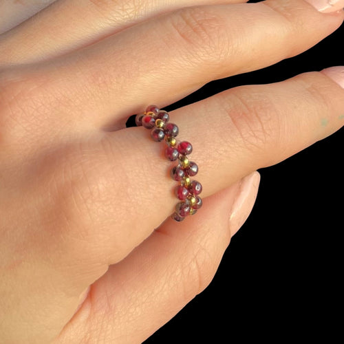 Bague Clarisse - Grenat Rouge