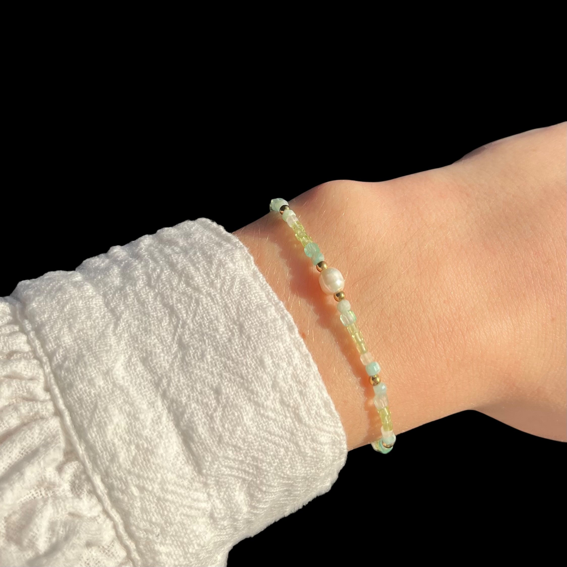 Bracelet Célia - Agate Verte
