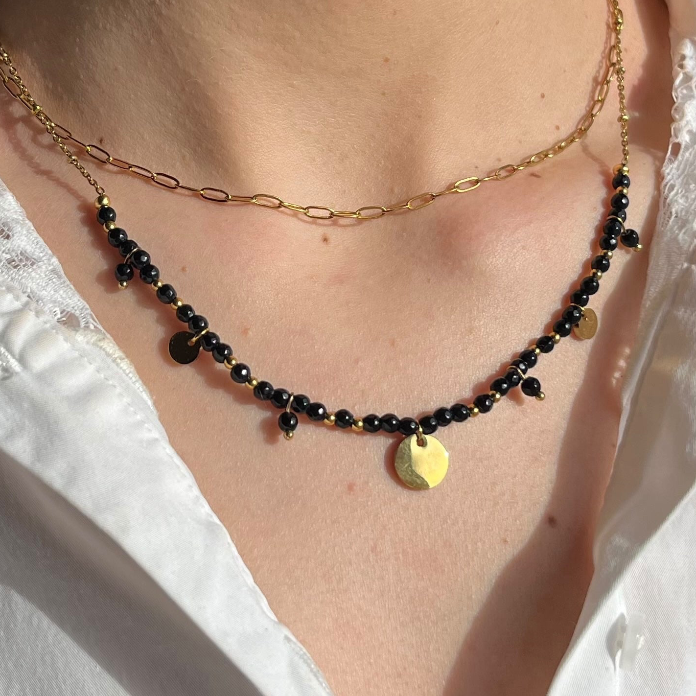 Collier Stesia - Onyx noir