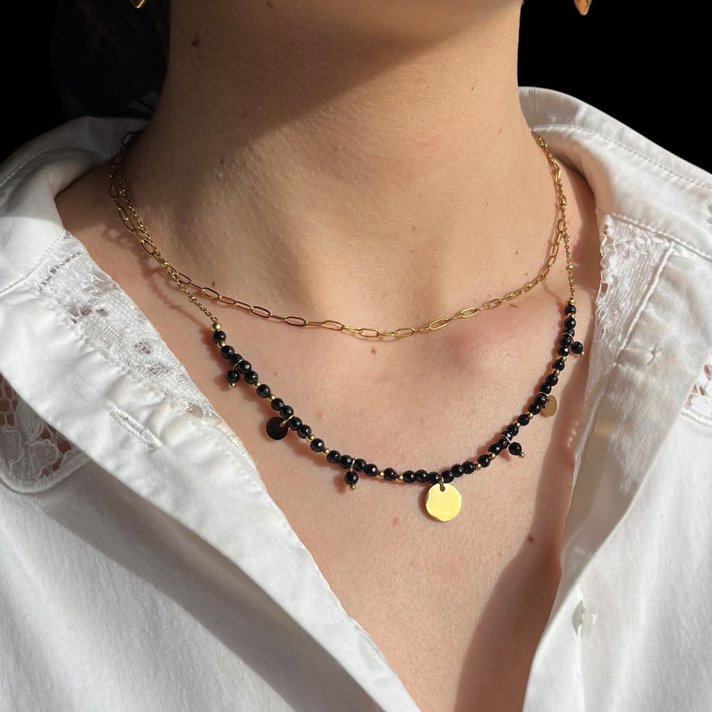 Collier Stesia - Onyx noir