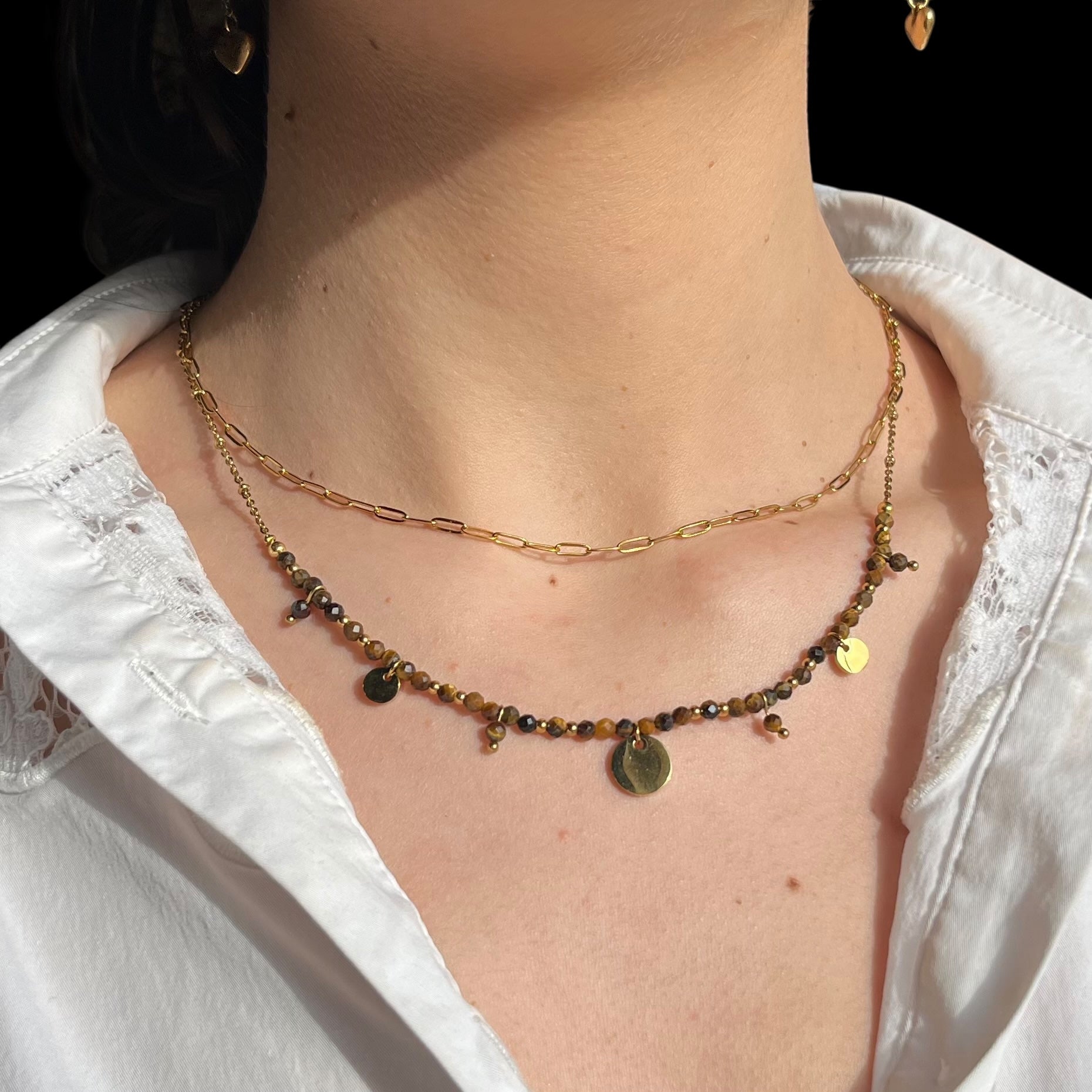 Collier Stesia - Œil de Tigre