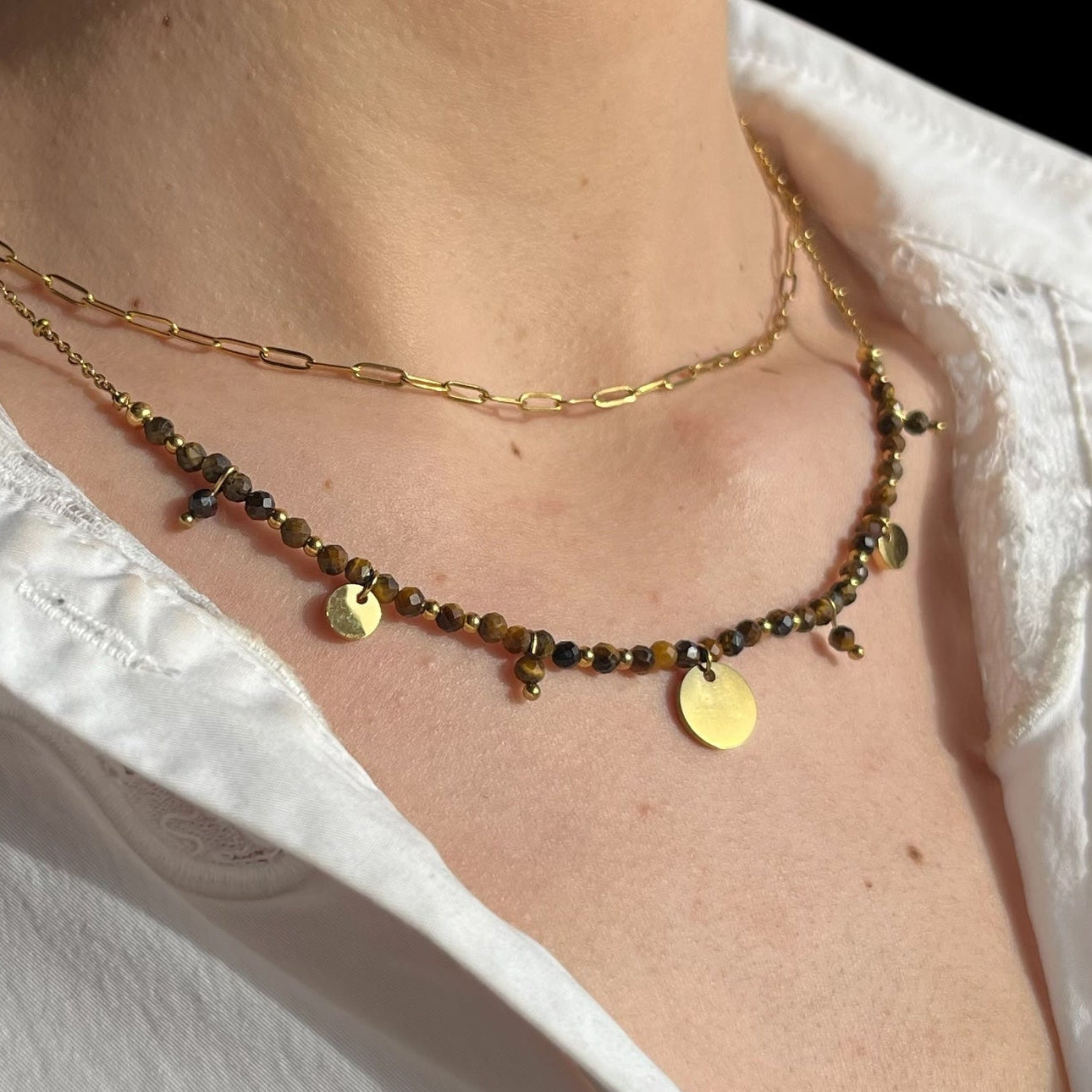 Collier Stesia - Œil de Tigre