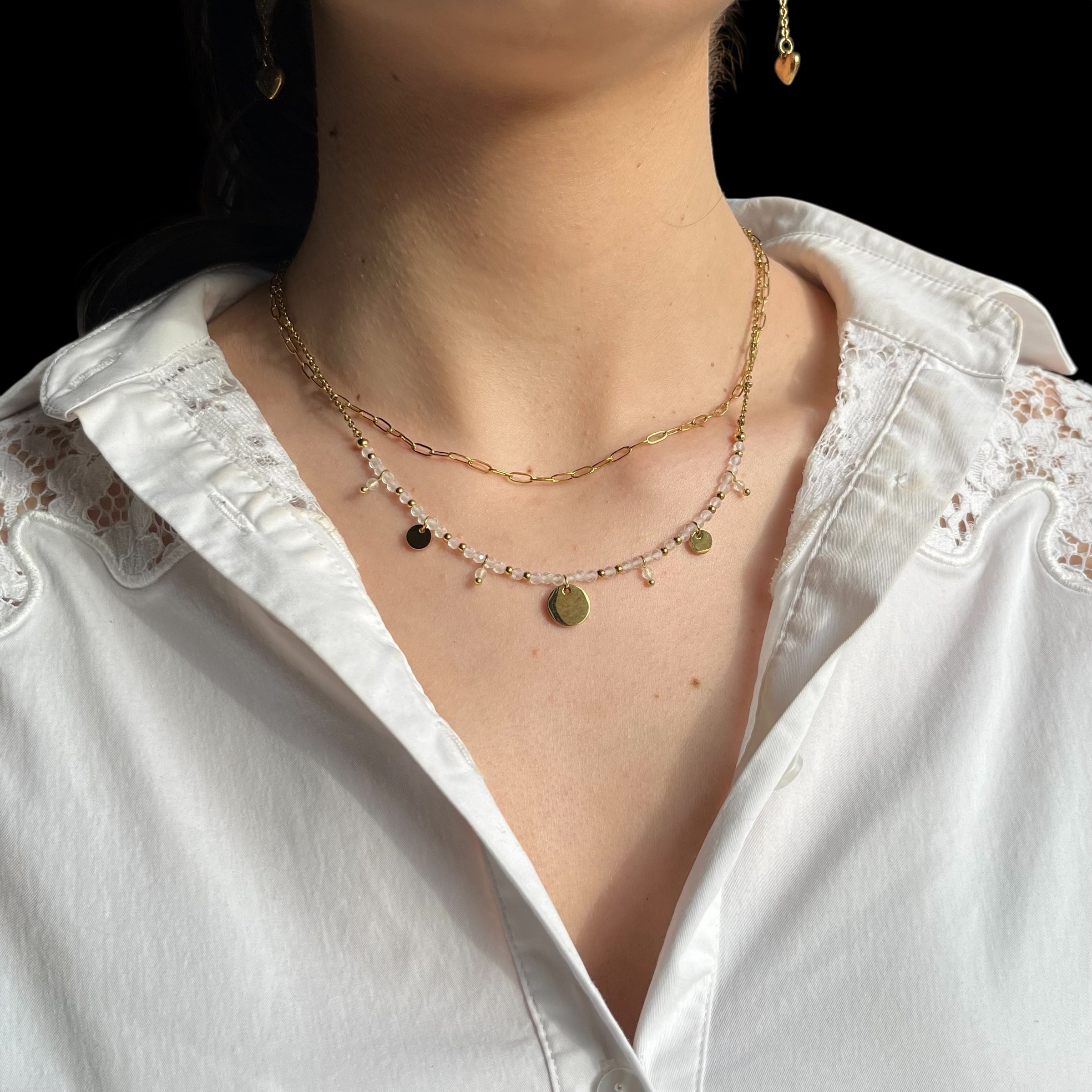 Collier Stesia - Cristal de Roche