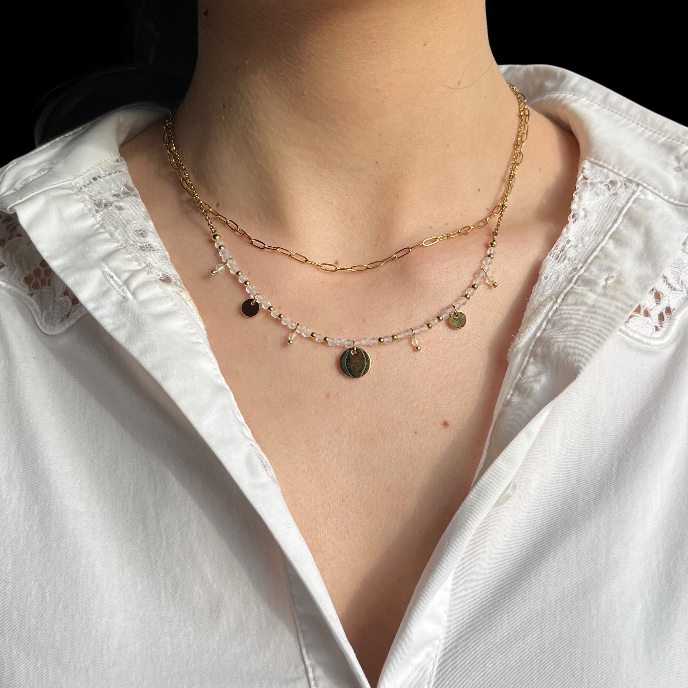 Collier Stesia - Cristal de Roche
